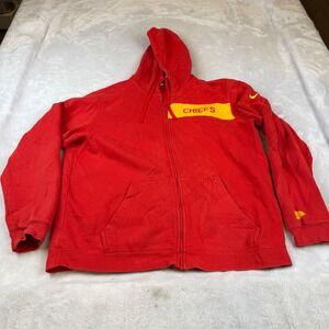 Nike NFL Kansas City Chiefs Mens Full Zip Hoodie Red Fleece Sweatshirt XL